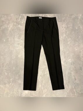 BRUNELLO CUCINELLI Cotton Embellished Tapered Leg Trousers Pants Size 4